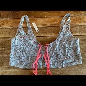 Zinke Endless Summer Crop top Blue Large NWT